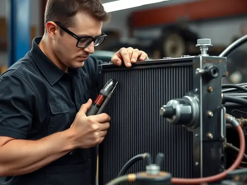 Radiator replacement on Ford truck